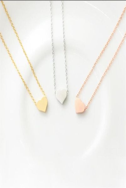 

whole tiny heart pendant women long chain necklace copper pendants gold silver plated female jewelry efn028f294c9693329