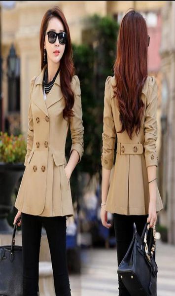 

women039s fashion spring new short lapel coats doublebreasted jacket coat skirt windbreaker jacket coat outerwear72402034571990, Black;brown
