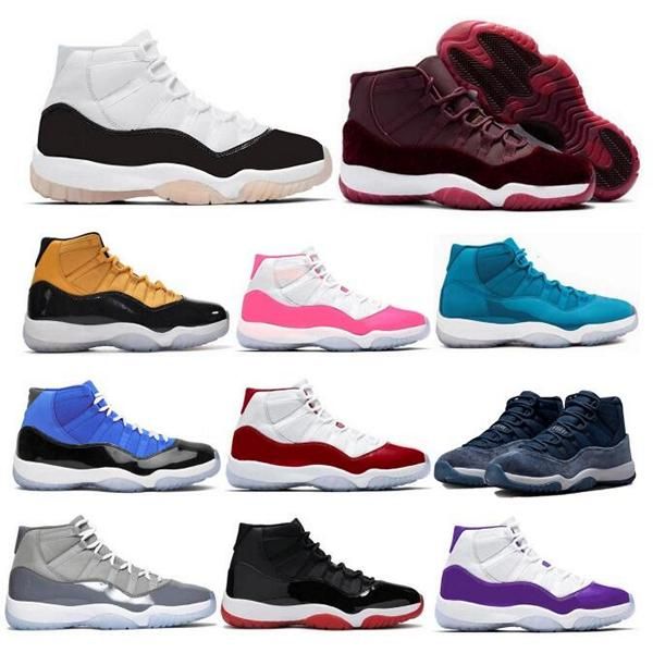 

jorden 11 men basketball shoes jumpman concord cherry red heiress velvet neapolitan cool grey pink playoffs bred 11s 2023 women trainer snea