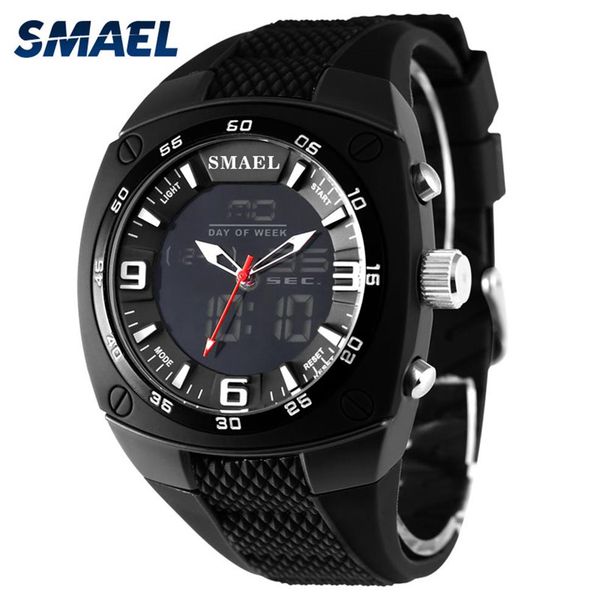 

smael men analog digital fashion military wristwatches waterproof sports watches quartz alarm watch dive relojes ws1008206u, Slivery;brown