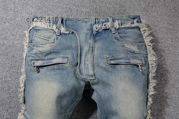 

new arrival winter designer jeans classic biker jeans us size trousers famous zipper cuffs pants qao8, Blue