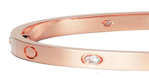 

love bangle bracelet with screwdriver large for men rose gold platinum designers jewelry mens bangles 4 diamonds 61mm bracelets p4017055, Black