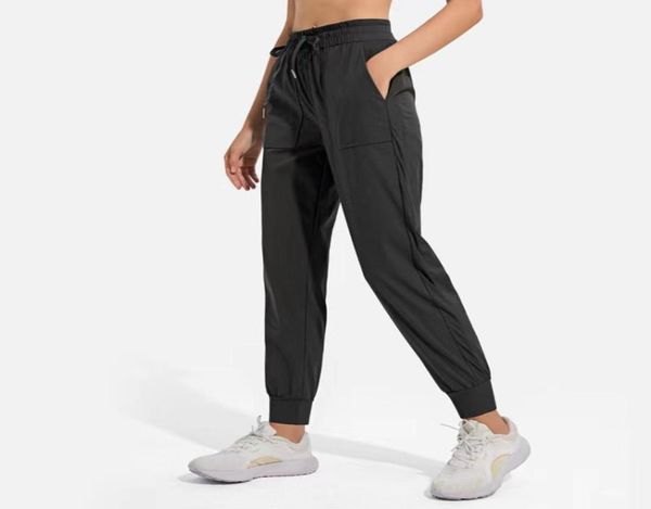 

women yoga studio pants ladies quickly dry drawstring running sports trousers loose dance jogger girls gym fitness5526937, Black;white