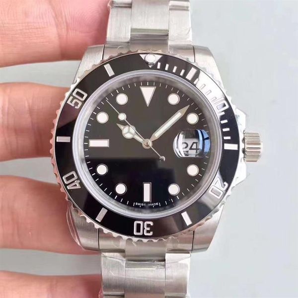 

mens luxury watches quality ceramic bezel 116610 montre de luxe men stainless steel strap automatic mechanical watch 2813 move252t, Slivery;brown