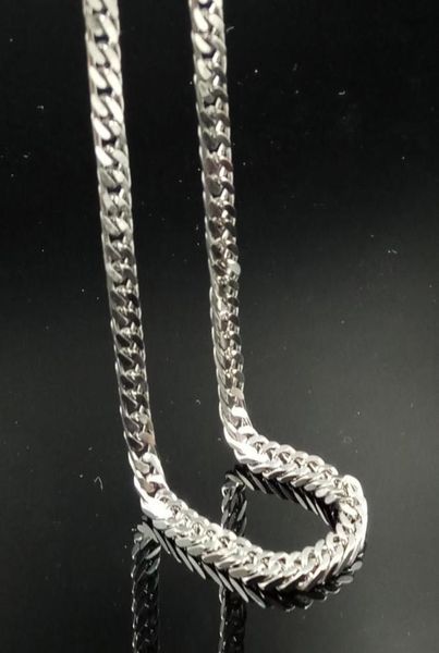 

men039swomen039s charm silver 5mm curb chain stainless steel 1828in necklace7921745