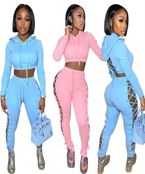 

women solid color tracksuits spring fall clothing casual hooded two piece sets sports outfits long sleeve hoodiesleggings 55822003878, Gray