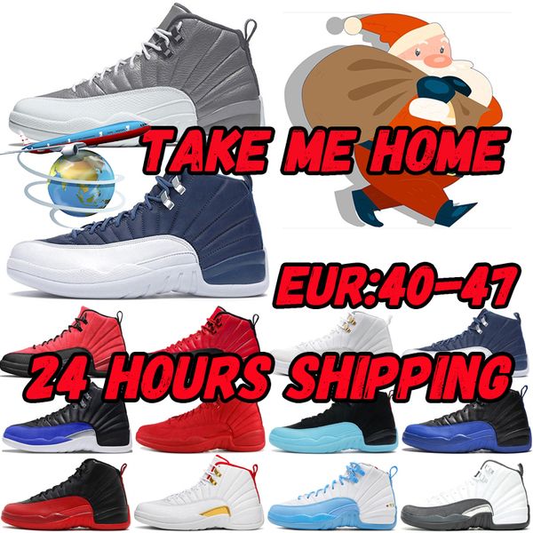 

jumpman 12 men basketball shoes running shoes 12s stealth muslin hyper royal playoffs university gold mens trainers sports sneakers 36-47
