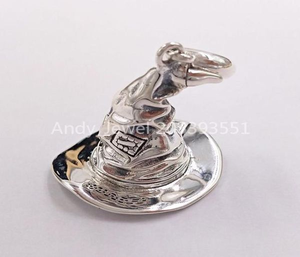 

andy jewel authentic 925 sterling silver pendants herry poter sterling sorting hat slider charm fits european bear jewelry style g5508641, Black