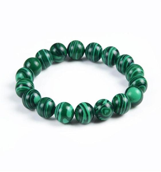 

higth quality round green elastic bracelet fashion malachite beaded bracelets bangle handmade natural crystal jewelry beaded stran2885213, Black