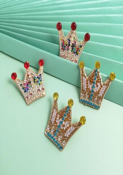 

2020 new trendy crown style exquisite earrings for women vintage stud earrings ear party female jewelry accessories18998443, Golden;silver
