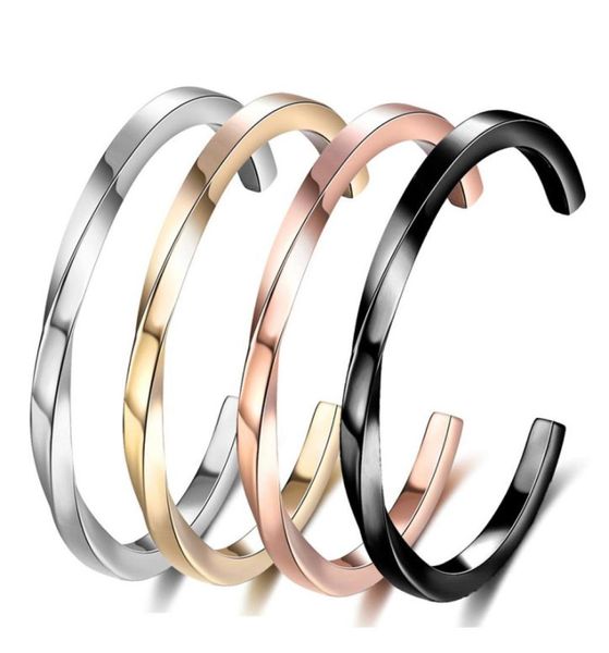 

ed rose gold plated stainless steel open cuff womens jewelry pulseras bracelets7793253, White