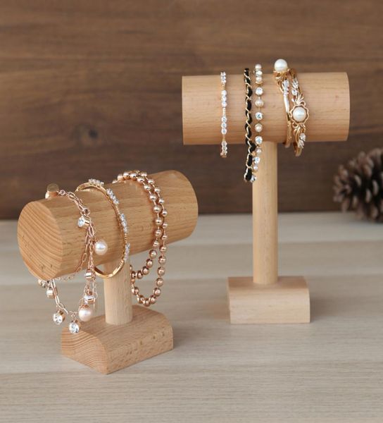 

solid wood jewelry necklace display stand t bar jewellery displays boutique counter trade show kiosk window exhibitor necklace cha7988734, Black