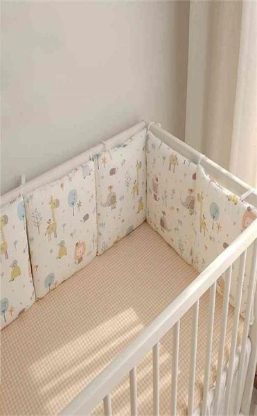

6pcs muslin cotton crib bumper collision baby crib protector baby bed bumper breathable baby bed cushion bedding set 2108126574239