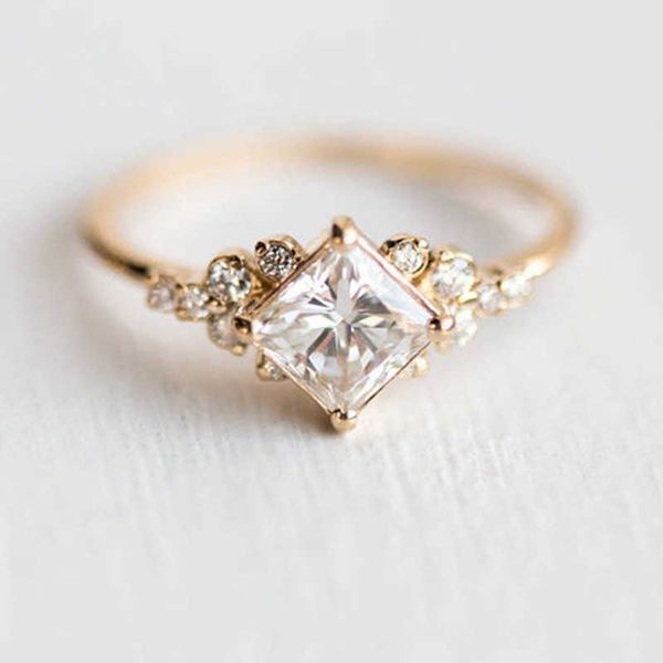 

band rings luxury gold ring for women engagement ring elegant simple female jewelry ring diamond rings for women r230822, Silver