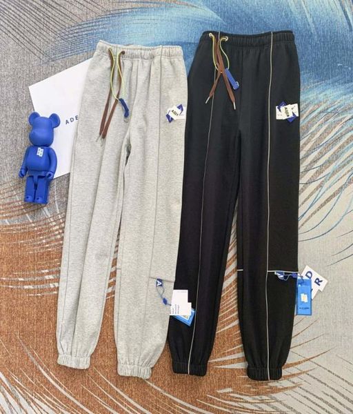 

men039s pants sweatpant ader error korean streetwear casual jogger cargo training high waisted sports summer reflective strip p8343670, Black
