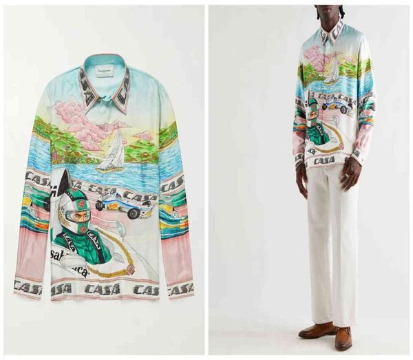 

a printed silk twill shirt012345678910111213142761113, White;black