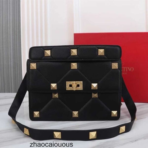 

lychee bags valantions handbags rivet handbag metal classic designer women's luxury women cowhide portable shoulder crossbody fashionab