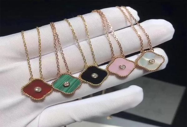 

15mm fashion classic 4four leaf clover 925 silver diamond necklaces pendants motherofpearl 18k gold for womengirl valentine05320730