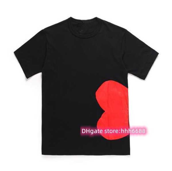 

men's t-shirts 2023 play mens designer red heart women s badge quanlity cotton embroidery short sleeve waa7, White;black