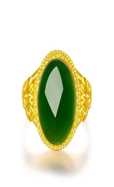 

plating 24 k gold hetian ring jade nepal style old man opening adjustable elegant and retro white gemstone female jewelry3963688, Silver