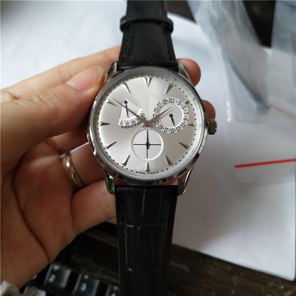 

new arrivals man watch watch mechanical watch automatic watches men's business style wristwatch leather strap j03287g, Slivery;brown