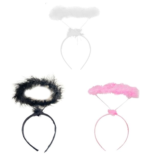

hair accessories kids cartoon feather angel hair hoop feather halo headband for halloween party christmas creative hair accessories f3md 230, Slivery;white