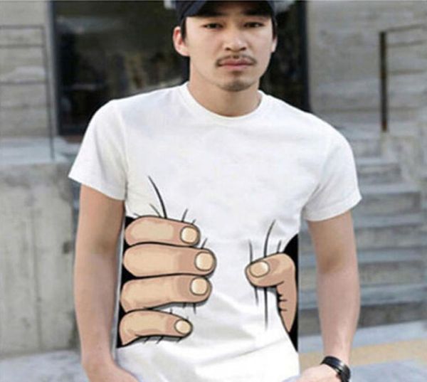 

fashion men039s clothing oneck short sleeve men shirts 3d big hand t shirt men tshirts tees for man8949656, White;black