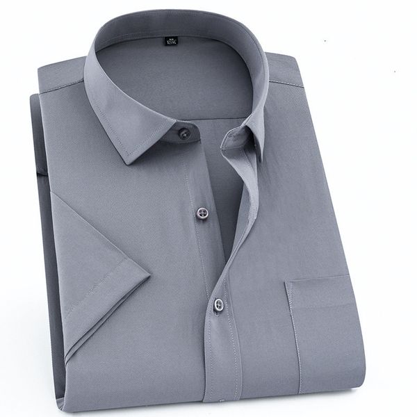 

men's casual shirts summer short sleeve design standardfit comfortable business formal blouse male white dress shirt 8xl 7xl 6xl 5xl 23, White;black
