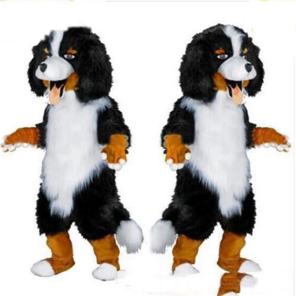 

2018 design custom white & black sheep dog mascot costume cartoon character fancy dress for party supply size297t, Red;yellow