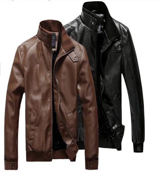 

songsongding men039s leather korean slim locomotive men039s leather jacket tide brown black two colors optional 3xl 2019 aut7353893, Black;brown