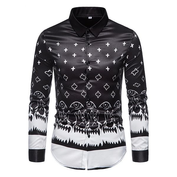 

2023 mens shirt luxury designer fashion trend wear long sleeve business casual brand spring slimming -3xl #024, White;black