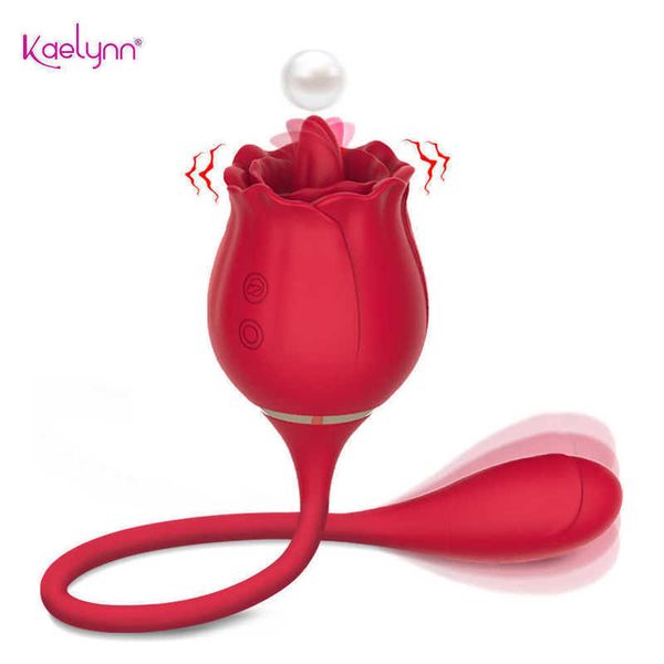 

massager silicone rose tongue licking vibrators for women 2 in1 g spot clitoris stimulator vibatortoysforwomen