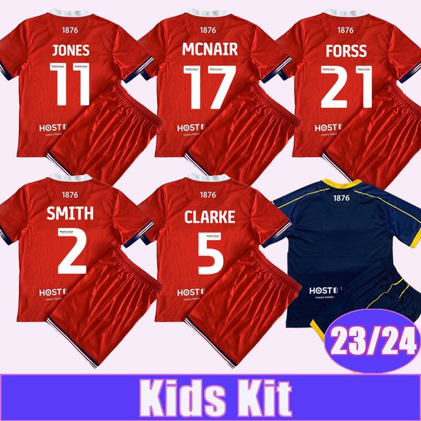

23 24 middlesbrough kids kit soccer jerseys smith clarke mcgree jones mcnair forss fry howson lenihan home away football shirt, Black