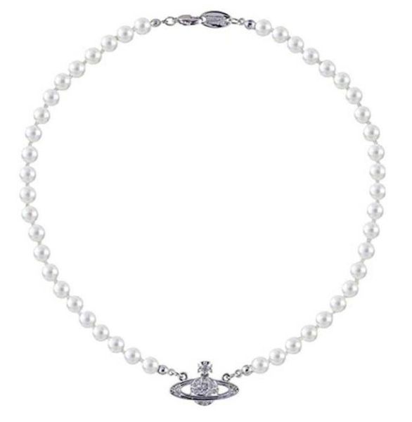 

new fashion creative planet pearl necklace women039s cute romantic wedding clavicle jewelry6883843, Silver
