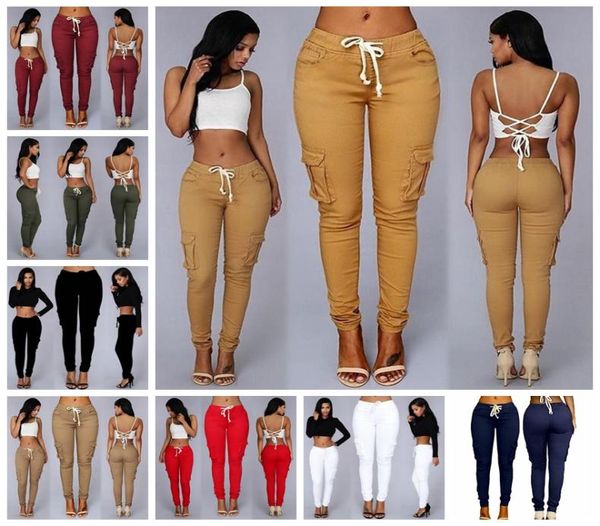 

pants spot 2021 european explosion models solid color pocket button casual street stretch pants support mixed batch9553543, Black;white