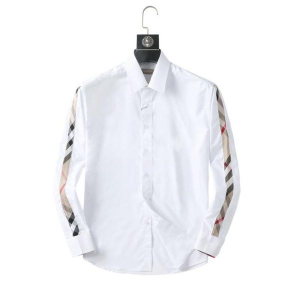 

men039s dress shirt luxury slim silk tshirt long sleeve casual business clothing plaid brand 17 color m4xl burr811037248, White;black