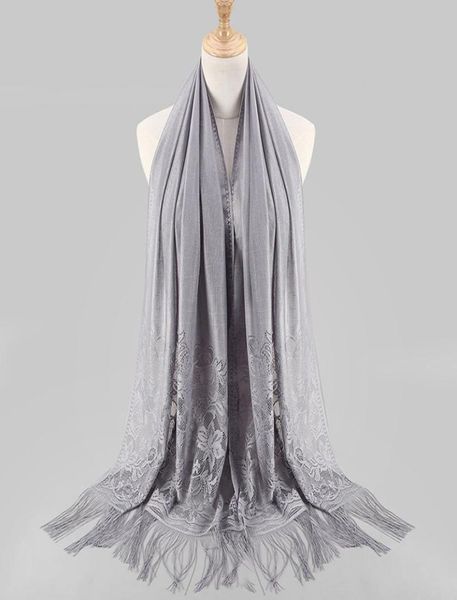 

hijabs women muslim islamic tassel lace hollow long hijab scarf shawl wrap d904043627032, Red