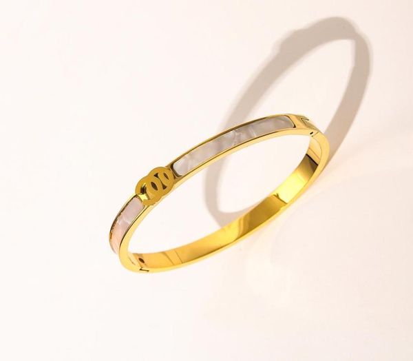 

europe america fashion style bracelets women bangle luxury designer jewelry 18k gold plated stainless steel wedding lovers gift ba1263211, Black