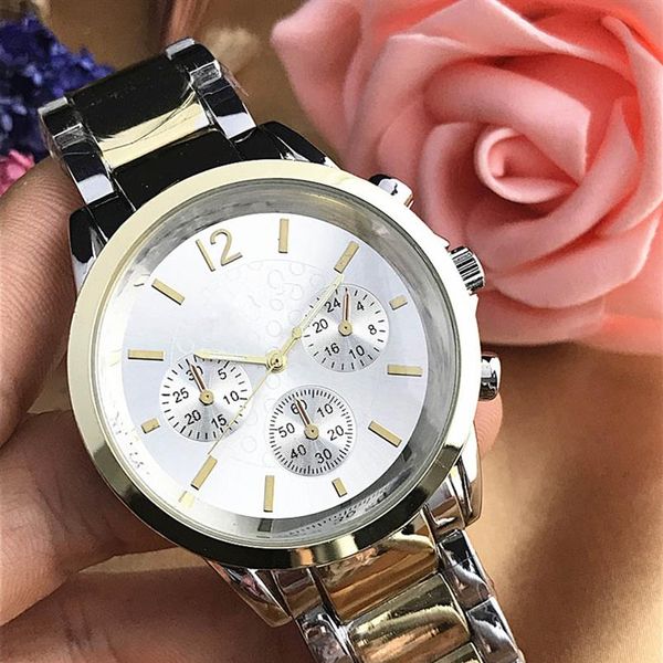 

fashion modern mens watch reloj mujer stainless steel bracelet ladies watches lovers quartz wristwatches clock folding clasp313m, Slivery;brown
