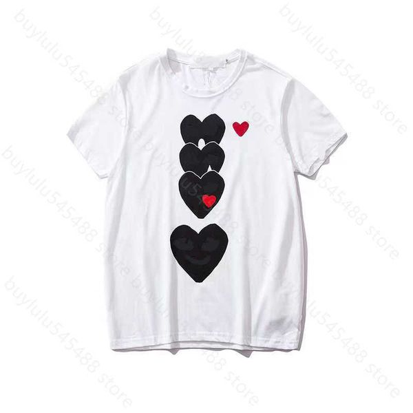 

e7tb men's t-shirts play designer white eyes big red peach heart print loose fashion blouse quality short sleeves, White;black