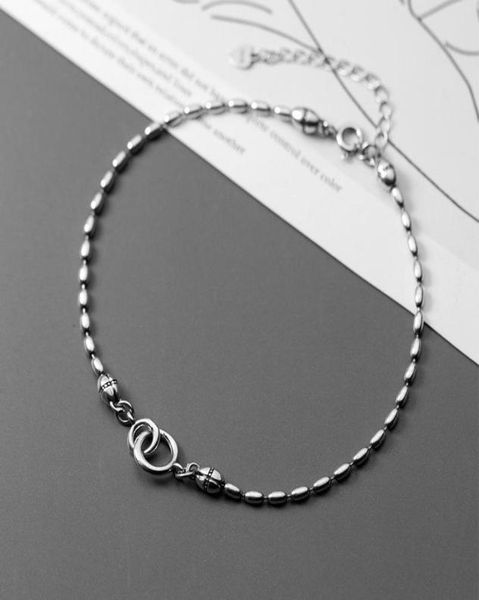 

miqiao bracelet on the leg chain women039s 925 sterling silver anklets female thai silver beanie foot fashion jewelry for girls9099850, Red;blue