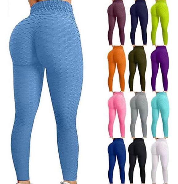 

famous tiktok leggings yoga pants for women high waist tummy control booty bubble hip lifting workout running tights3174048, Black