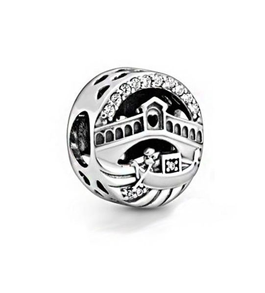

2020 new summer silver color venice rialto bridge openwork charms beads fit original european bracelets women diy jewelry1800888, Black