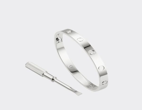 

bracelets designers love screw bracelet bangle 4 diamond charm jewelry menwomen titanium steel goldplated never fade not allergi5805465, Black