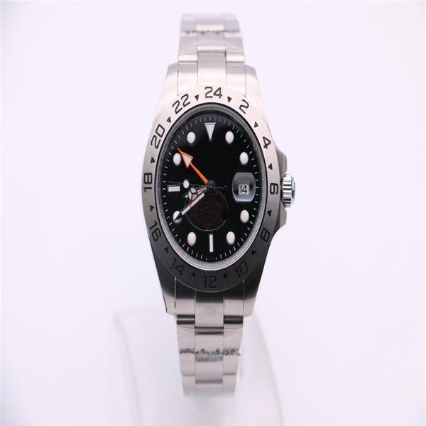 

216570 watch man automatic silver case 16570 black dial stainless steel three hands calendar 42 mm2422301d, Slivery;brown