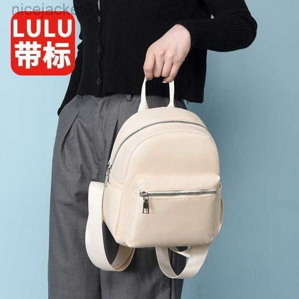 

2023 designer lulusslemens bag bag women's 2022 autumn/winter fashion trend backpack women's new simple and versatile oxford cloth