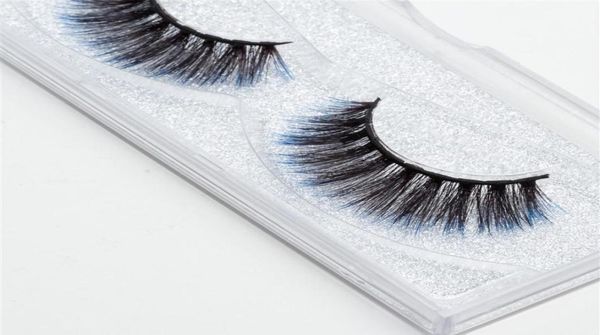 

seashine whole permanent 3d color silk eyelashes blue and black color synthetic eyelash c15316s9935205