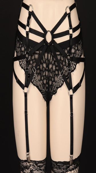 

100 handmade punk gothic real leather garter belt waist straps thigh high leg harness suspender for shorts jeans pants5847815, Black;white