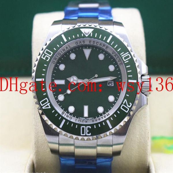 

luxury men watch sea-dweller 116660 44mm green dial and ceramic bezel sapphire asia 2813 movement automatic machinery mens wrist w2195, Slivery;brown