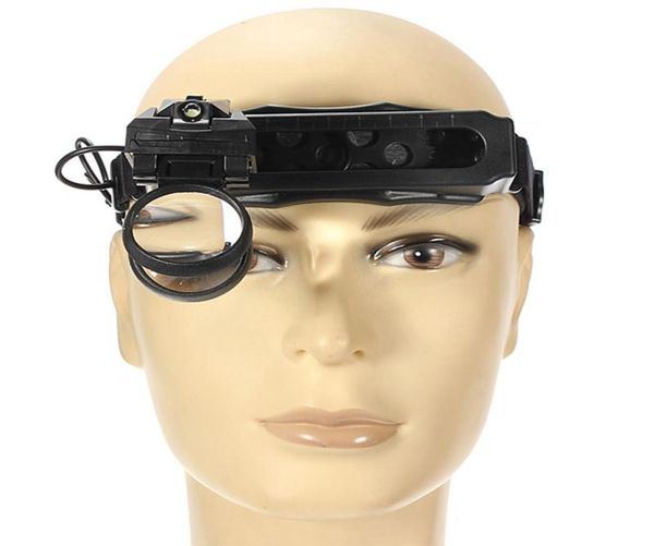 

5820x magnifying glass headset led light headband magnifier 8 lens for reading watch repair loupe tool5930700